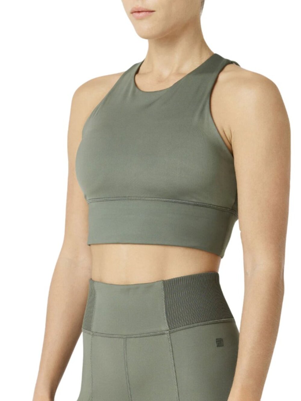 FILA Uplift High Neck Womens Sports Bra - Green